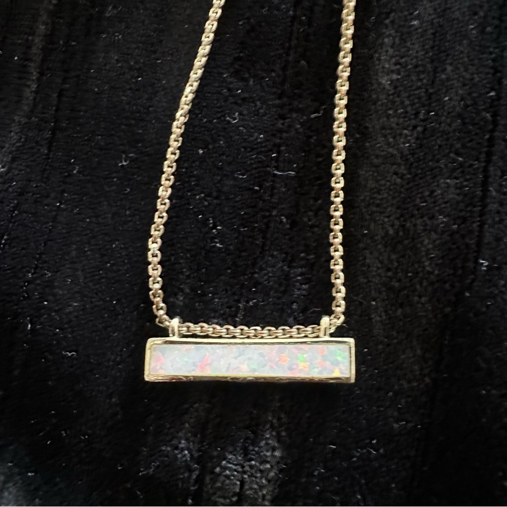 Kendra Scott Mackenzie Gold Opal Adjustable Bar Necklace NWT